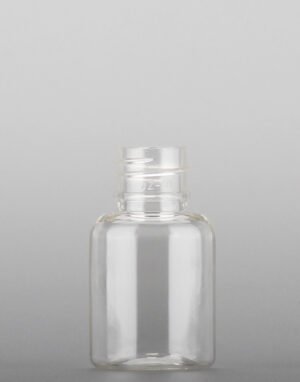 15ml Boston Round PET Bottle – 18/410 Neck | Clear Plastic Bottle for Skincare, Serums & Essential Oils