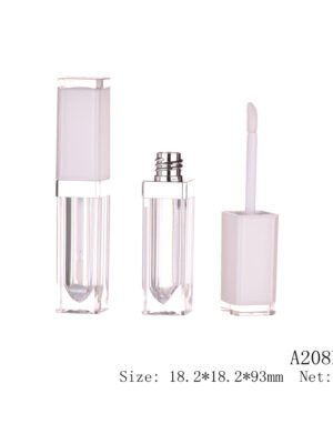Flat Square Lip Gloss Tube with Wand – A208B (5ml)