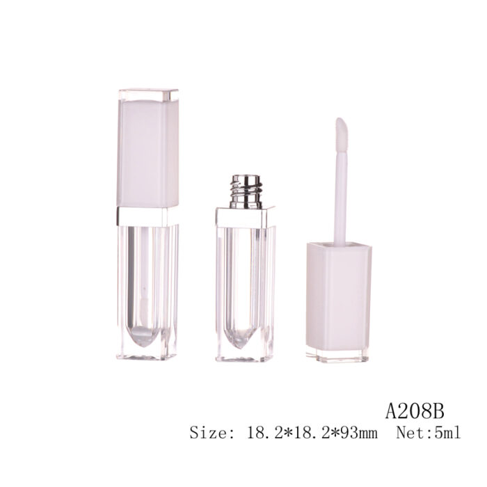 Flat Square Lip Gloss Tube with Wand – A208B (5ml)