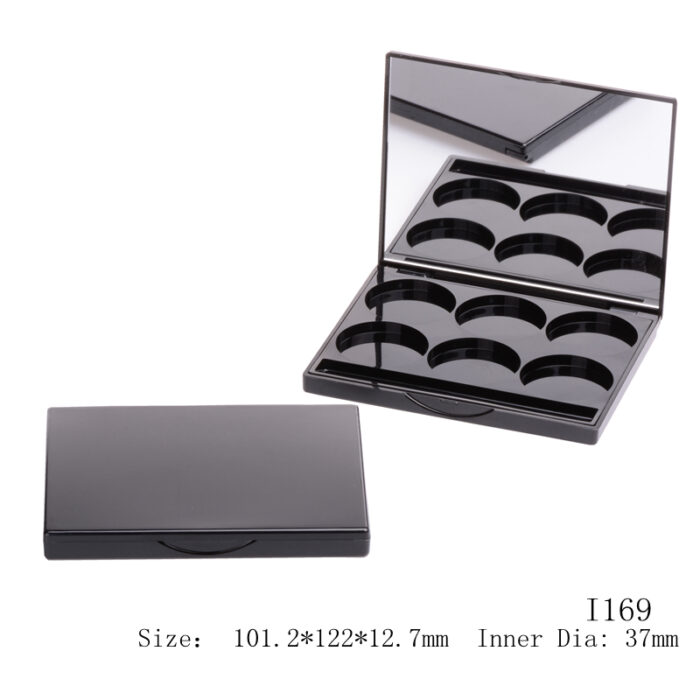 6-Pan Rectangular Eyeshadow Case with Mirror – I169