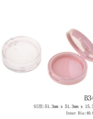 Mini Round Compact Powder Case with Clear Lid – B340 | Travel-Size Cosmetic Packaging