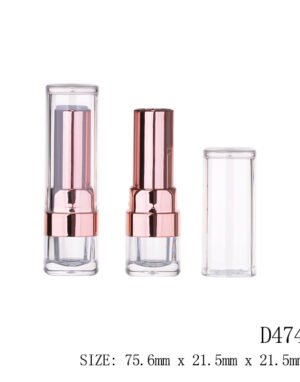 Clear and Rose Gold Lipstick Tube – D474