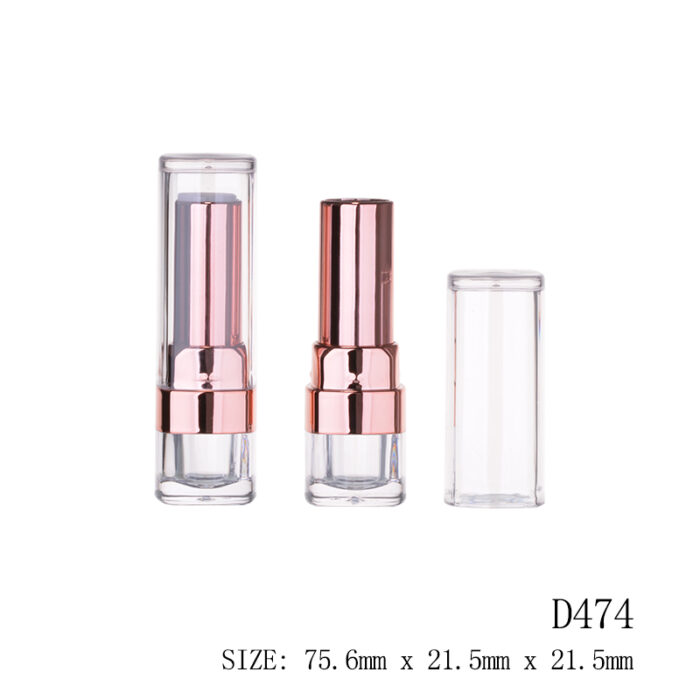 Clear and Rose Gold Lipstick Tube – D474